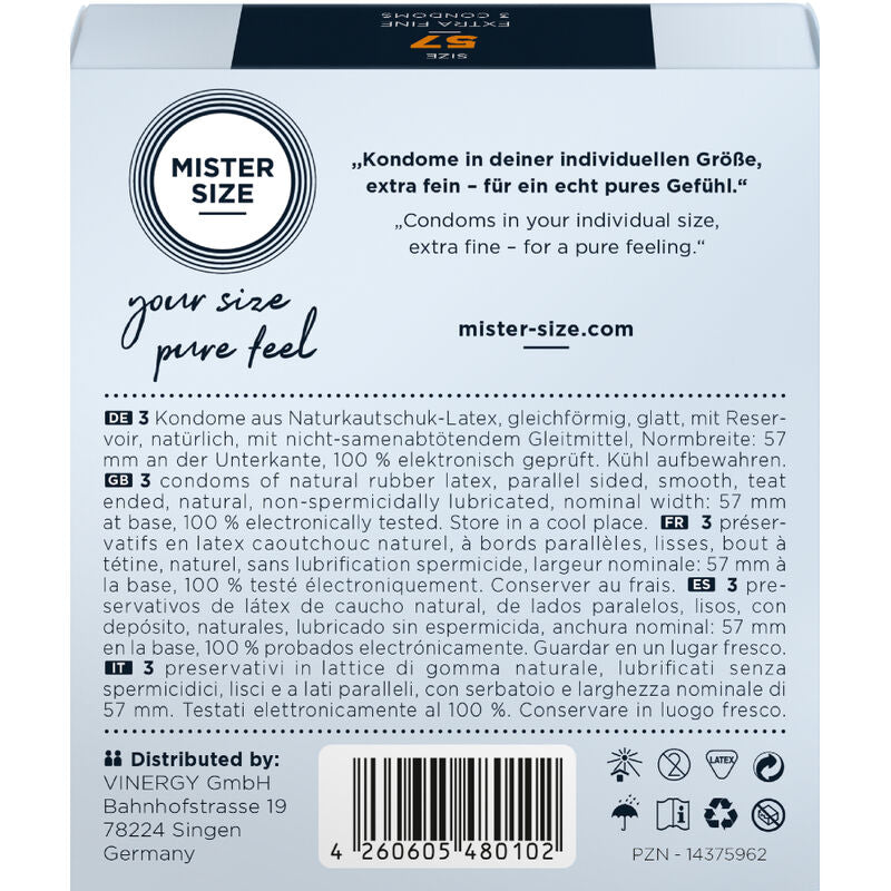 MISTER SIZE - PRESERVATIVOS TALLA L 57 MM (3 UNIDADES) MISTER SIZE