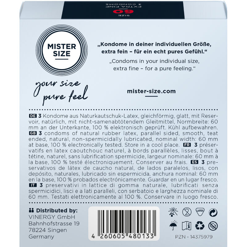 MISTER SIZE - PRESERVATIVOS TALLA XL 60 MM (3 UNIDADES) MISTER SIZE