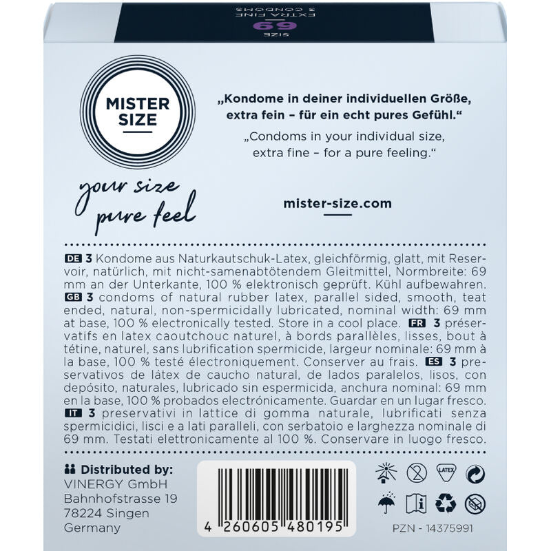 MISTER SIZE - PRESERVATIVOS TALLA XXXL 69 MM (3 UNIDADES) MISTER SIZE