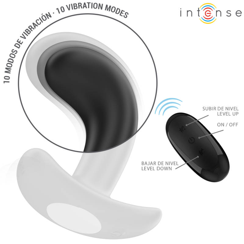 INTENSE - CHANDLER PLUG ANAL 10 VIBRACIONES NEGRO CONTROL REMOTO INTENSE ANAL TOYS