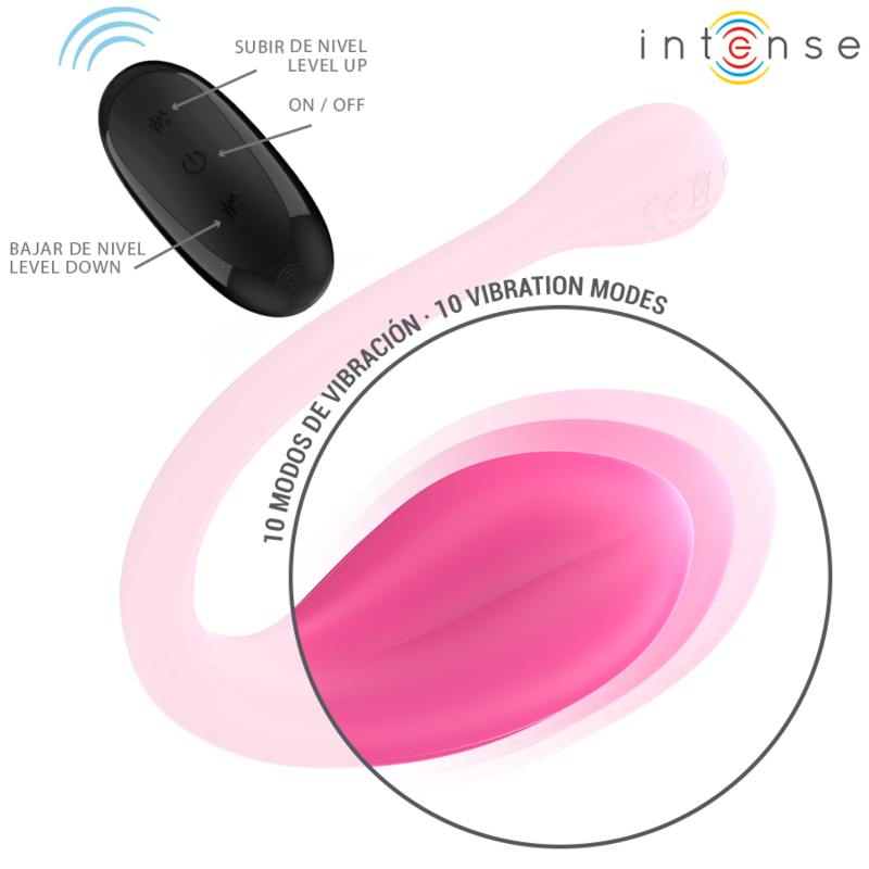 INTENSE - JANICE VIBRADOR U DOBLE ESTIMULACIÓN 10 VIBRACIONES ROSA CONTROL REMOTO INTENSE COUPLES TOYS
