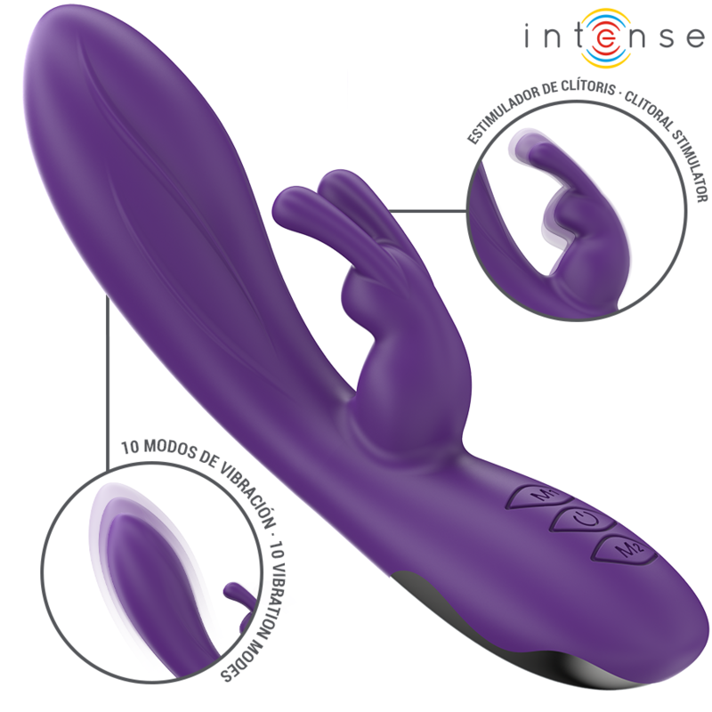 INTENSE - RANDALL VIBRADOR RABBIT 10 VIBRACIONES MORADO INTENSE FUN