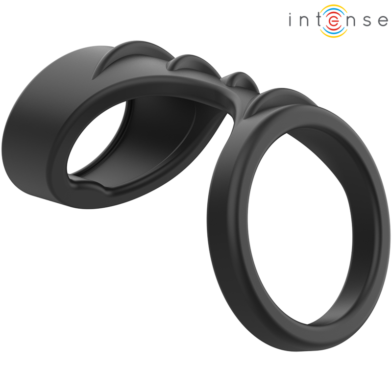 INTENSE - THEO ANILLO DOBLE PARA PENE SILICONA NEGRO MODELO 3 INTENSE COUPLES TOYS