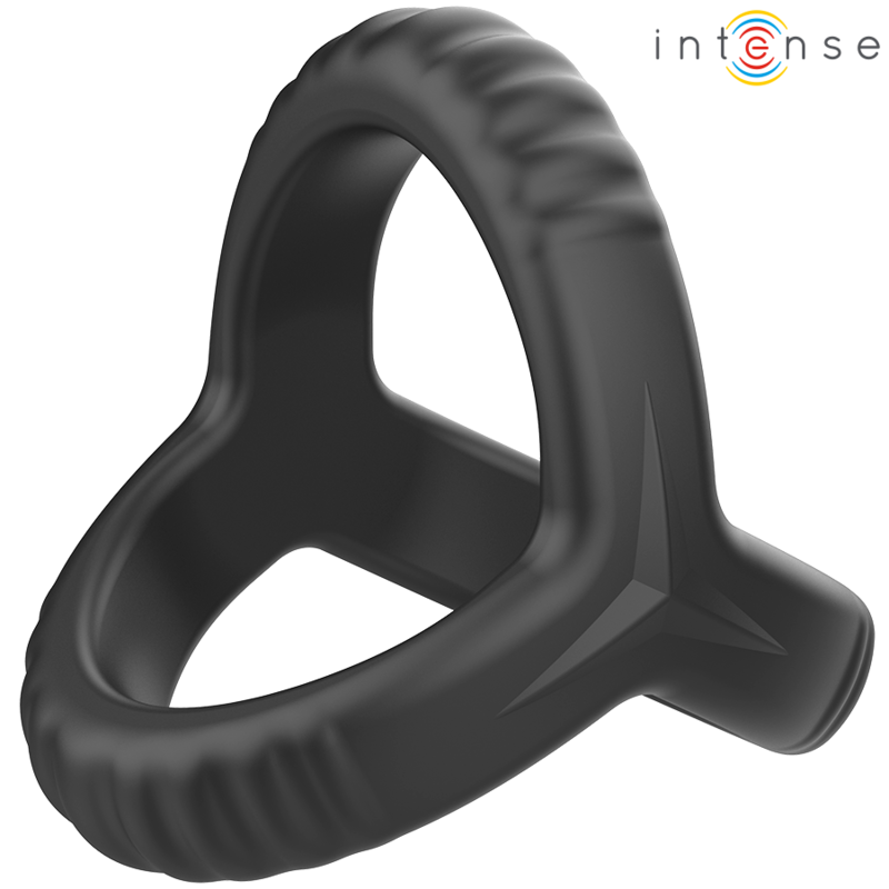 INTENSE - CARSON ANILLO DOBLE PARA PENE SILICONA NEGRO MODELO 4 INTENSE COUPLES TOYS