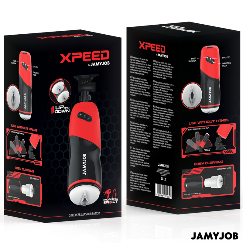 JAMYJOB - XPEED MASTURBADOR VAGINA AUTOMÁTICO 5 MODOS DE EMPUJE Y EFECTO SONIDO JAMYJOB