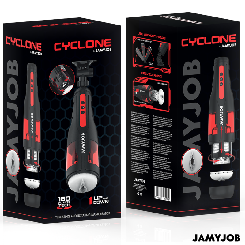 JAMYJOB - CYCLONE MASTURBADOR VAGINA AUTOMÁTICO 10 MODOS ROTACIÓN Y EMPUJE JAMYJOB