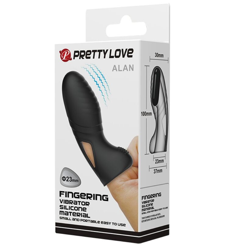 PRETTY LOVE - ALAN VIBRADOR DE DEDO SILICONA NEGRO PRETTY LOVE