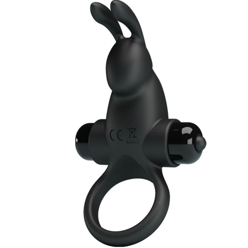 PRETTY LOVE - ANILLO VIBRADOR + ESTIMULADOR RABBIT CLÍTORIS 10 VIBRACIONES NEGRO PRETTY LOVE