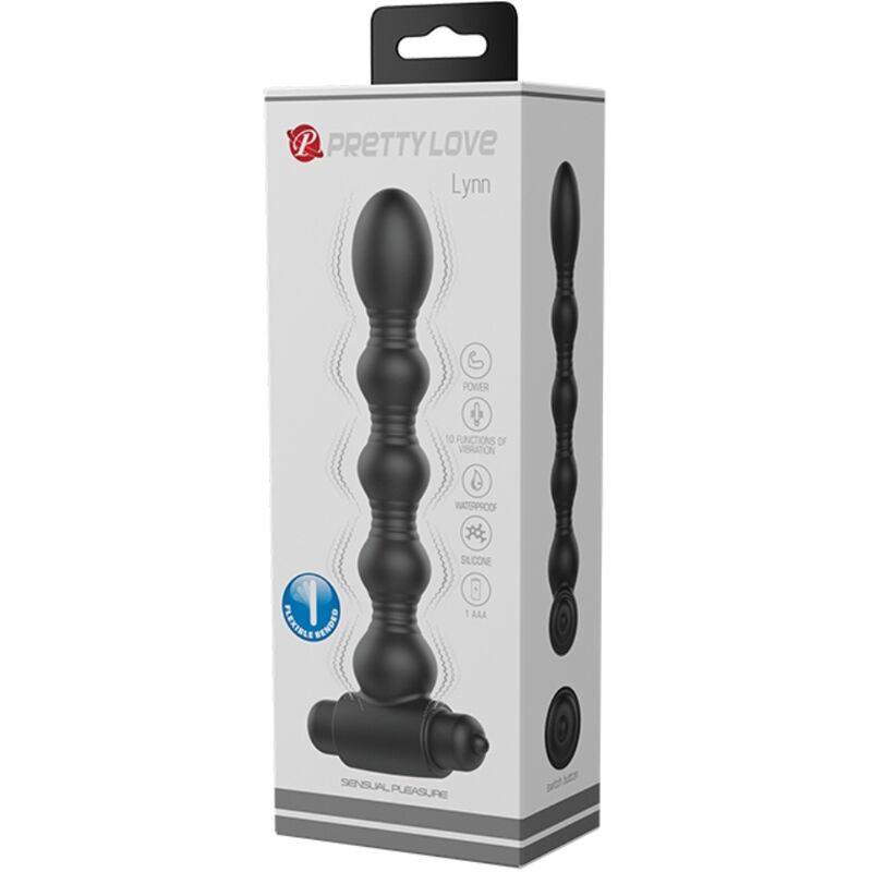 PRETTY LOVE - LYNN PLUG ANAL SILICONA 10 VIBRACIONES NEGRO PRETTY LOVE