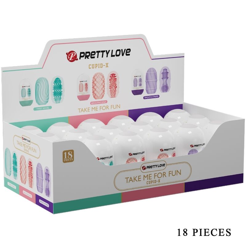 PRETTY LOVE - CUPID X 18 MASTURBADORES MASCULINOS DIFERENTES TEXTURAS PRETTY LOVE