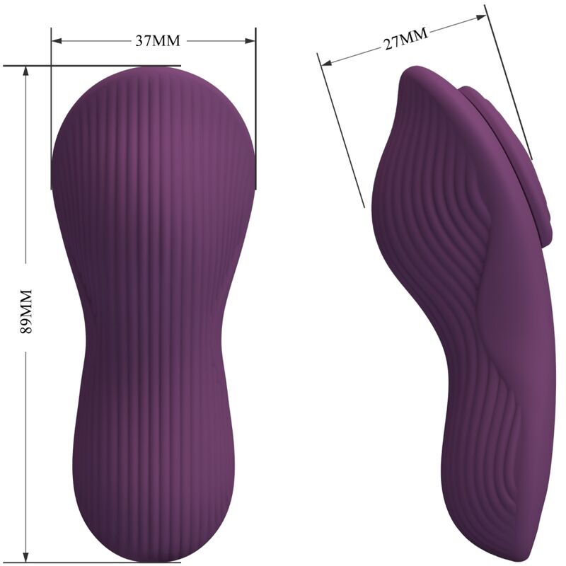 PRETTY LOVE - MANE MASAJEADOR LAY ON CLÍTORIS 10 VIBRACIONES CONTROL REMOTO MORADO PRETTY LOVE