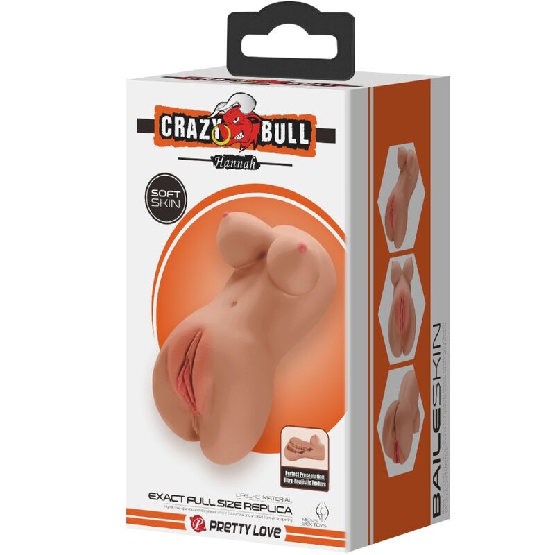 CRAZY BULL - HANNAH MASTURBADOR DOBLE VAGINA & ANO REALÍSTICO MULATO CRAZY BULL