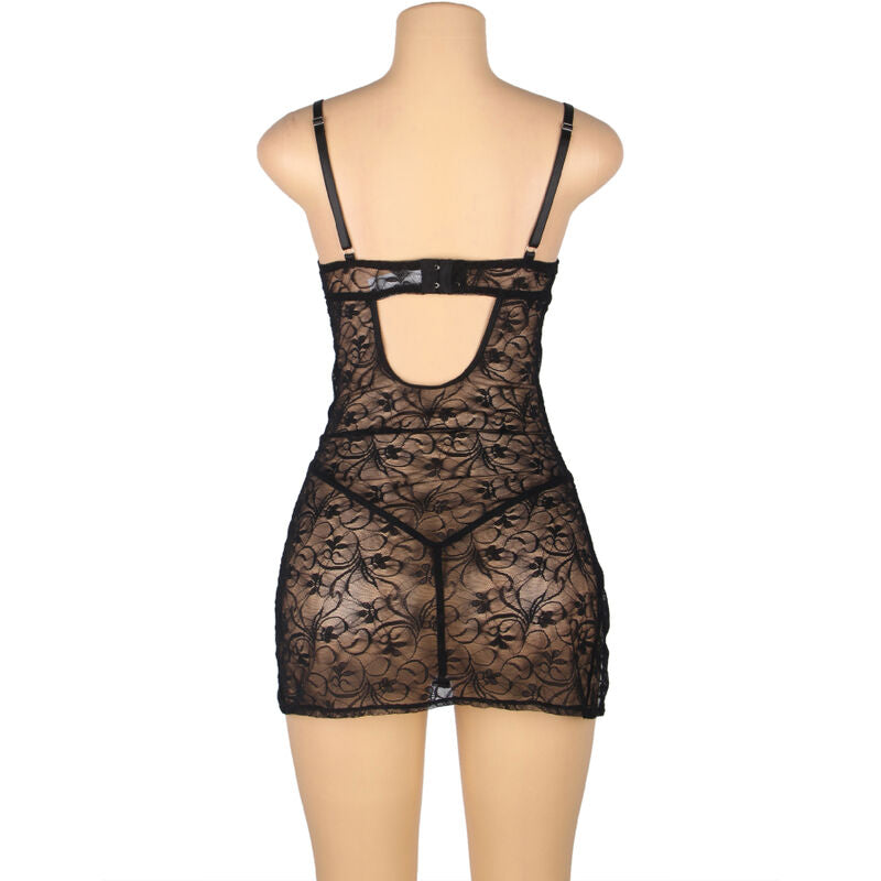 SUBBLIME - 954185 BABYDOLL DE ENCAJE CON TIRANTES AJUSTABLES NEGRO S/M SUBBLIME BABYDOLLS