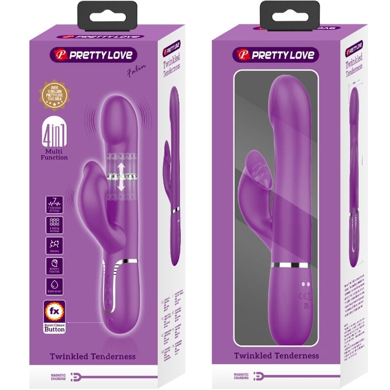 PRETTY LOVE - VIBRADOR & ESTIMULADOR MULTIFUNCIÓN 4 EN 1 MORADO PRETTY LOVE