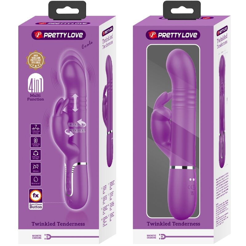 PRETTY LOVE - COALE VIBRADOR RABBIT MULTIFUNCIÓN 4 EN 1 MORADO PRETTY LOVE