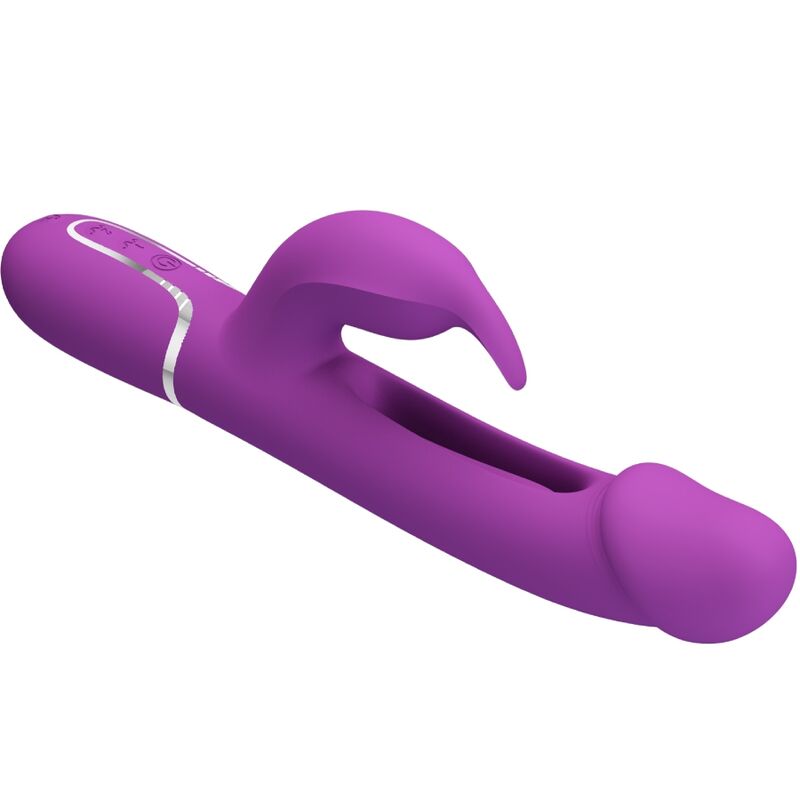 PRETTY LOVE - KAMPAS VIBRADOR RABBIT MULTIFUNCIÓN 3 EN 1 MORADO PRETTY LOVE