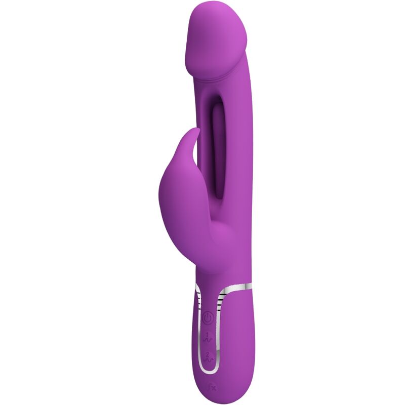 PRETTY LOVE - KAMPAS VIBRADOR RABBIT MULTIFUNCIÓN 3 EN 1 MORADO PRETTY LOVE