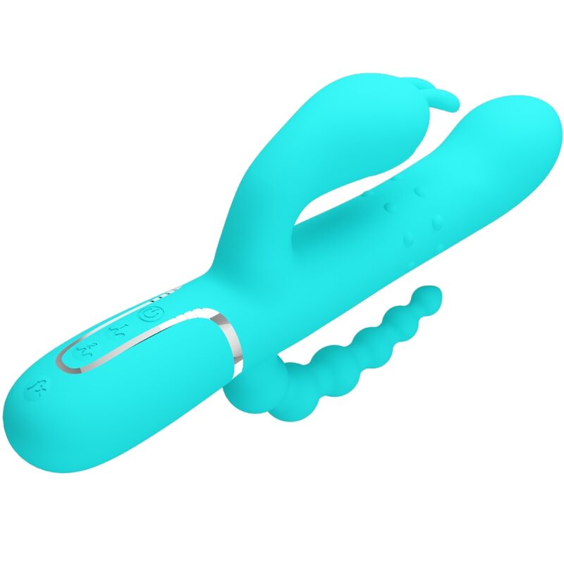 PRETTY LOVE - CAMMY TRIPLE VIBRADOR RABBIT MULTIFUNCIÓN 4 EN 1 AZUL PRETTY LOVE