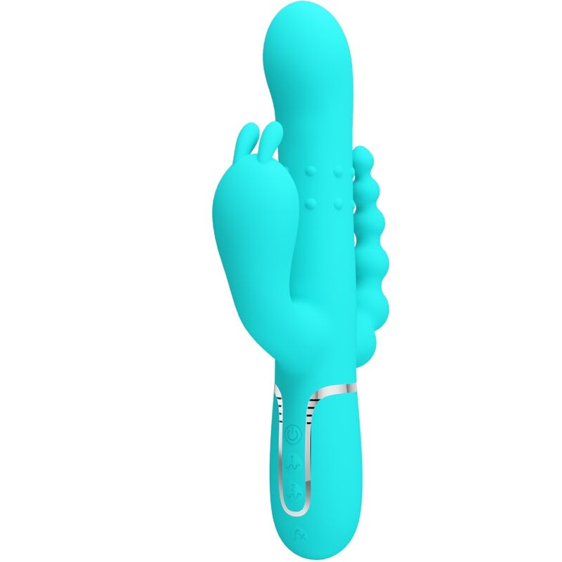 PRETTY LOVE - CAMMY TRIPLE VIBRADOR RABBIT MULTIFUNCIÓN 4 EN 1 AZUL PRETTY LOVE