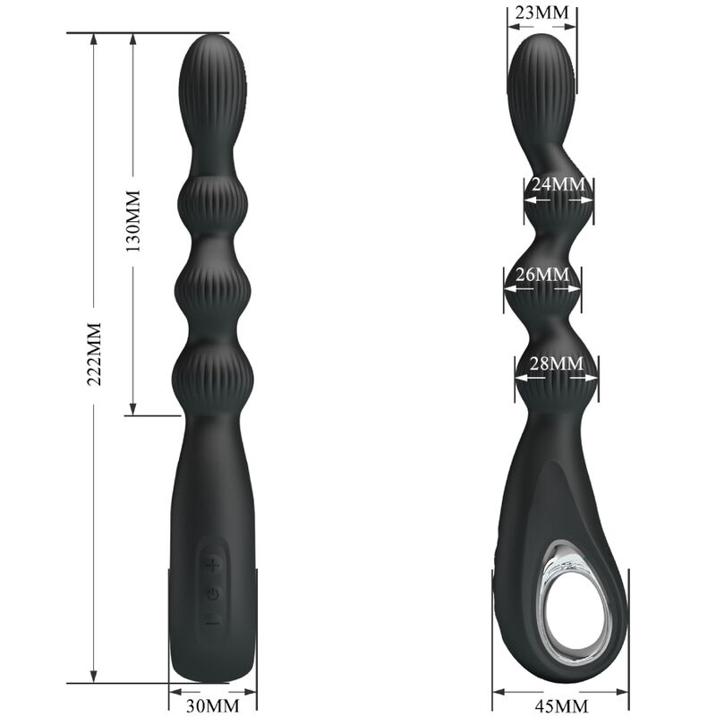 PRETTY LOVE - FEDERER VIBRADOR ANAL 12 VIBRACIONES NEGRO PRETTY LOVE