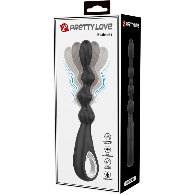 PRETTY LOVE - FEDERER VIBRADOR ANAL 12 VIBRACIONES NEGRO PRETTY LOVE