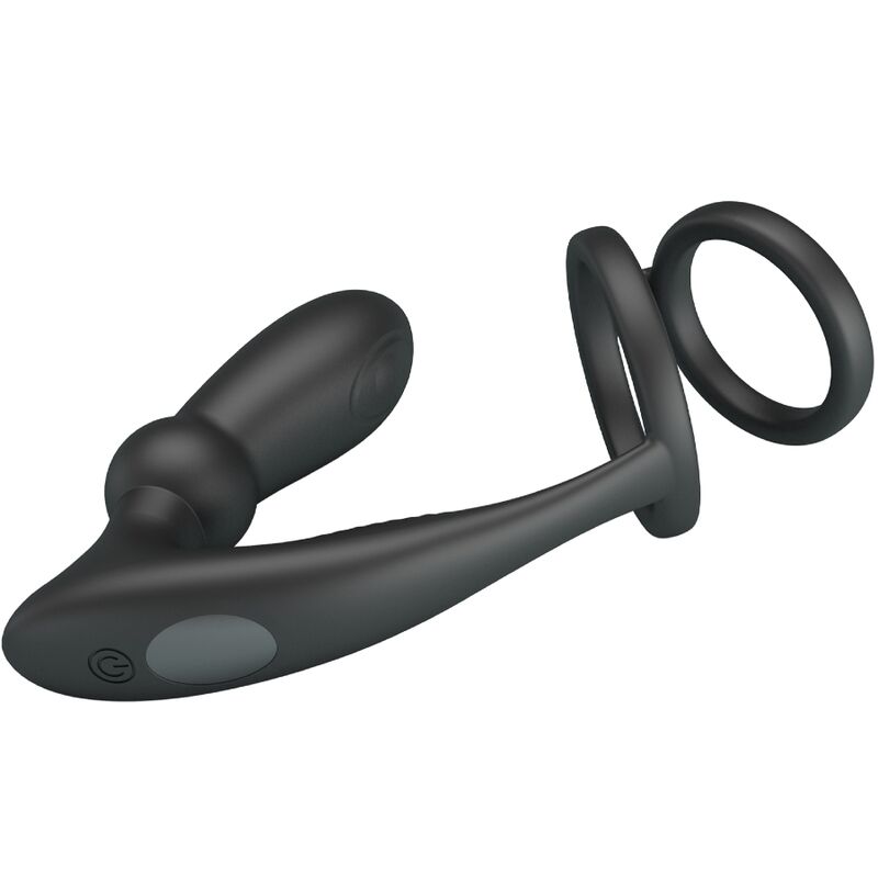 PRETTY LOVE - EMONI ANILLO PENE + PLUG ANAL 12 VIBRACIONES NEGRO PRETTY LOVE