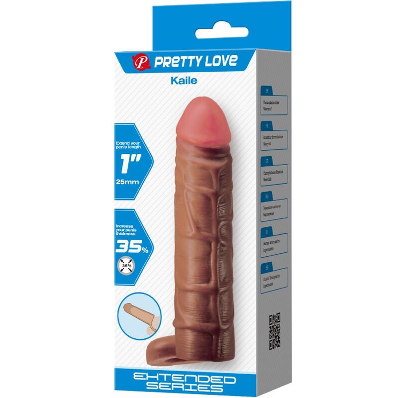 PRETTY LOVE - KAILE FUNDA PARA PENE CON EXTENSIÓN DE 2.5 CM MULATO PRETTY LOVE