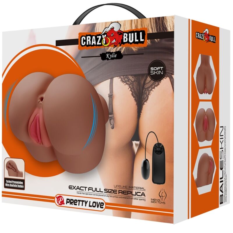 CRAZY BULL - KYLIE TRASERO VIBRADOR CON VAGINA Y ANO REALÍSTICO NATURAL CONTROL REMOTO CRAZY BULL