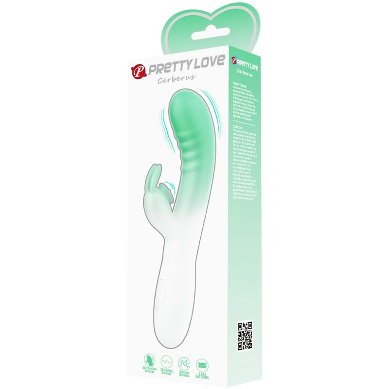 PRETTY LOVE - CERBERUS VIBRADOR RABBIT 3O VIBRACIONES VERDE PRETTY LOVE