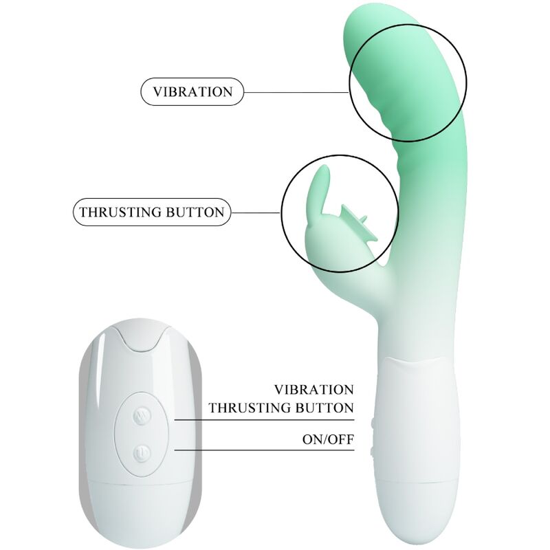 PRETTY LOVE - CERBERUS VIBRADOR RABBIT 3O VIBRACIONES VERDE PRETTY LOVE