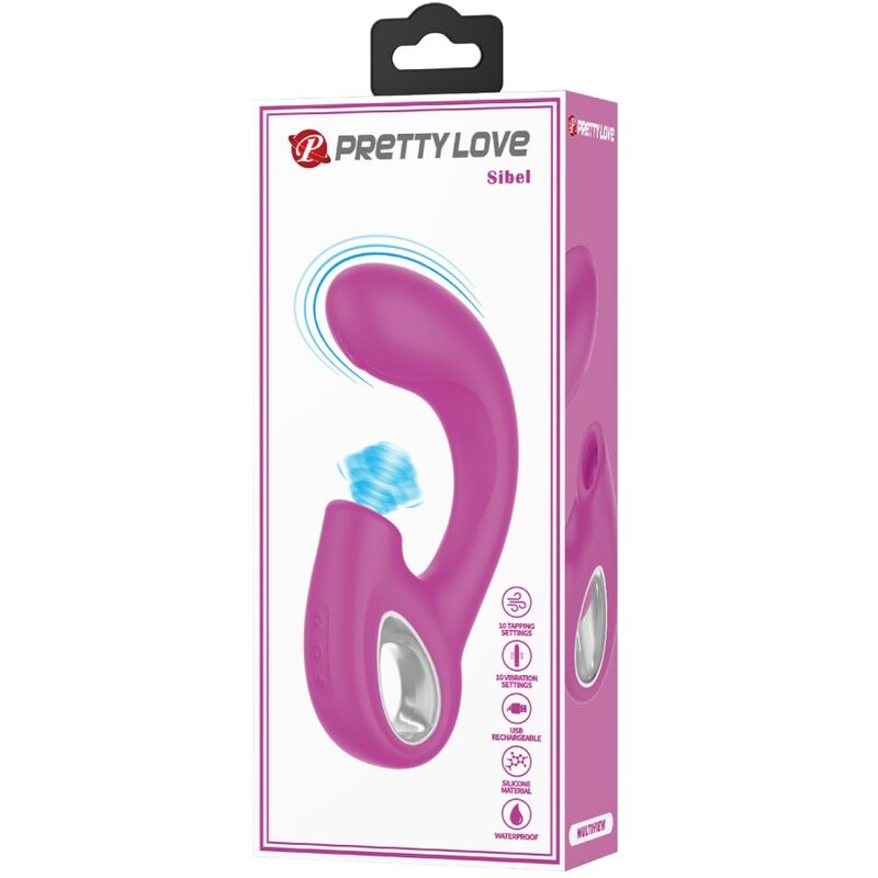 PRETTY LOVE - SIBEL VIBRADOR PUNTO G + ESTIMULADOR CLÍTORIS 10 VIBRACIONES MORADO PRETTY LOVE