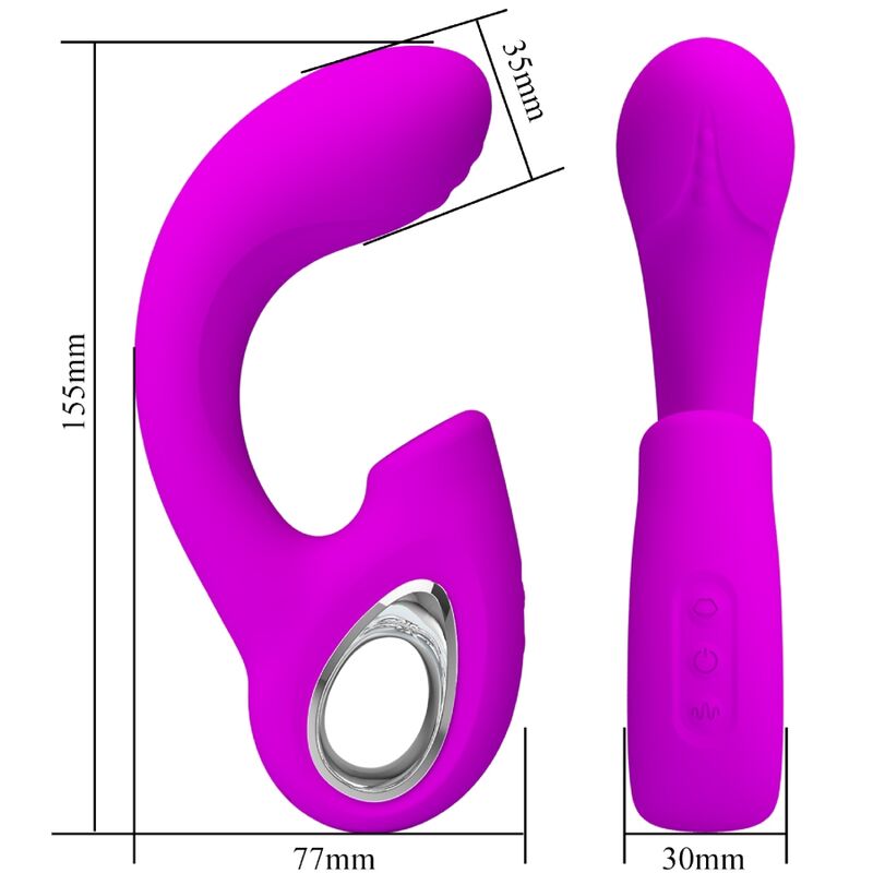 PRETTY LOVE - SIBEL VIBRADOR PUNTO G + ESTIMULADOR CLÍTORIS 10 VIBRACIONES MORADO PRETTY LOVE