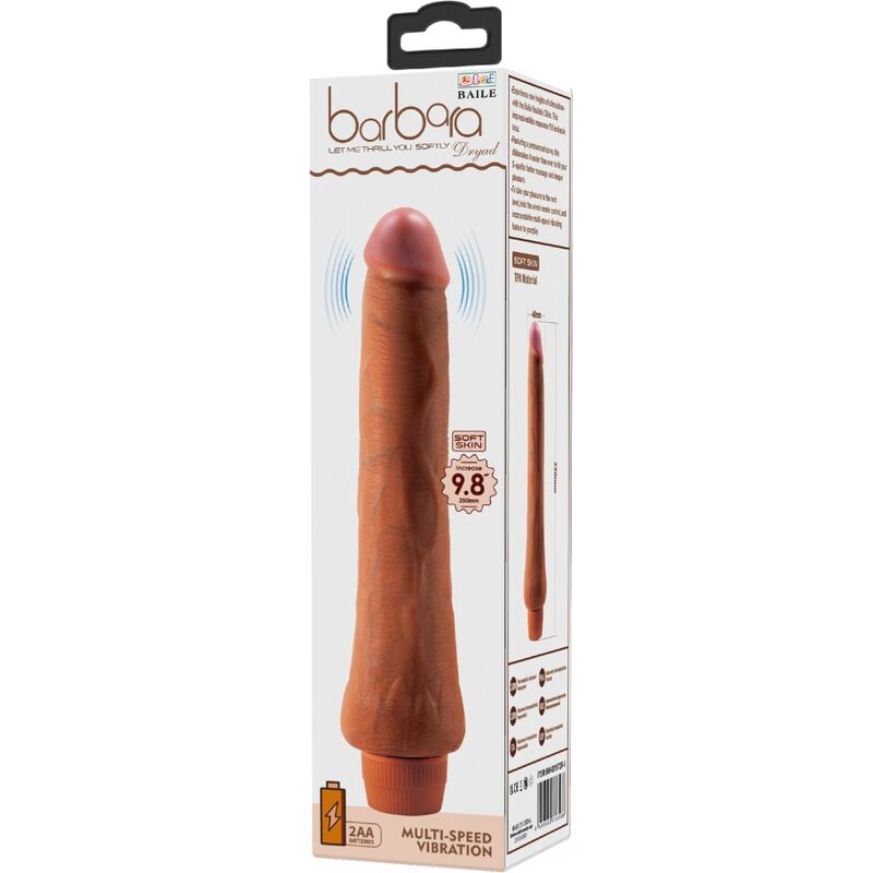 BAILE - DRYAD VIBRADOR REALÍSTICO 25 CM MULATO BAILE