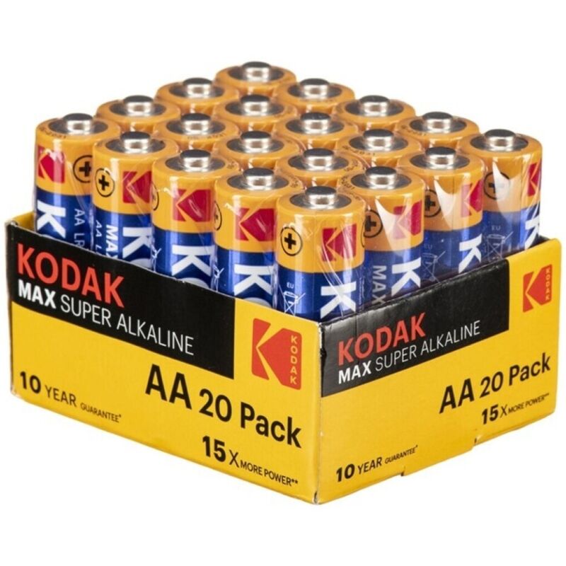 KODAK - MAX PILA ALCALINA AA LR6 PACK*20 PILAS KODAK