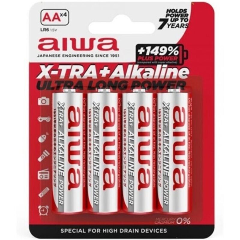 AIWA - X-TRA ALKALINE PILA ALCALINA AA LR6 BLISTER*4 AIWA