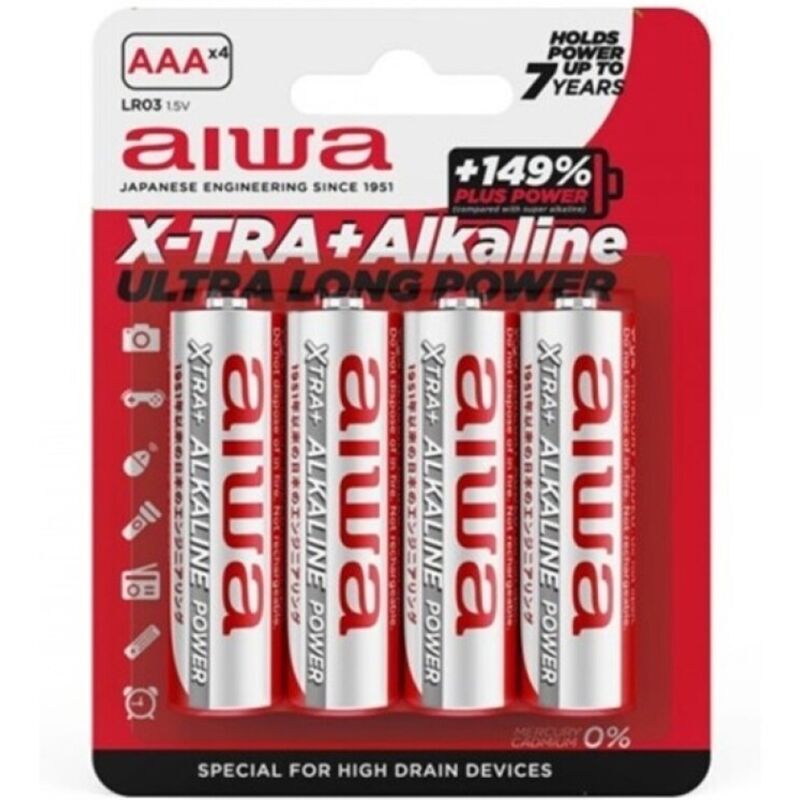 AIWA - X-TRA ALKALINE PILA ALCALINA AAA LR03 BLISTER*4 AIWA