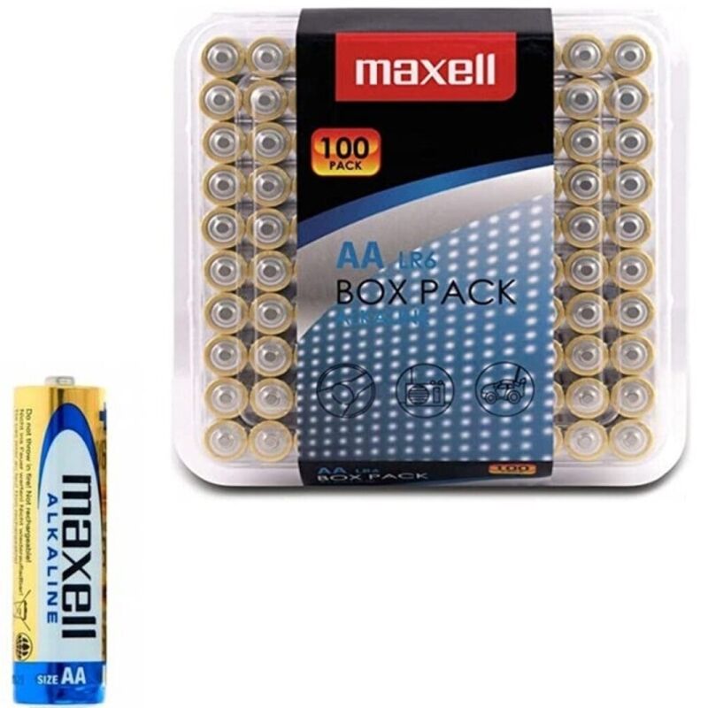 MAXELL - PILA ALCALINA AA LR6 PACK*100 PILAS MAXELL