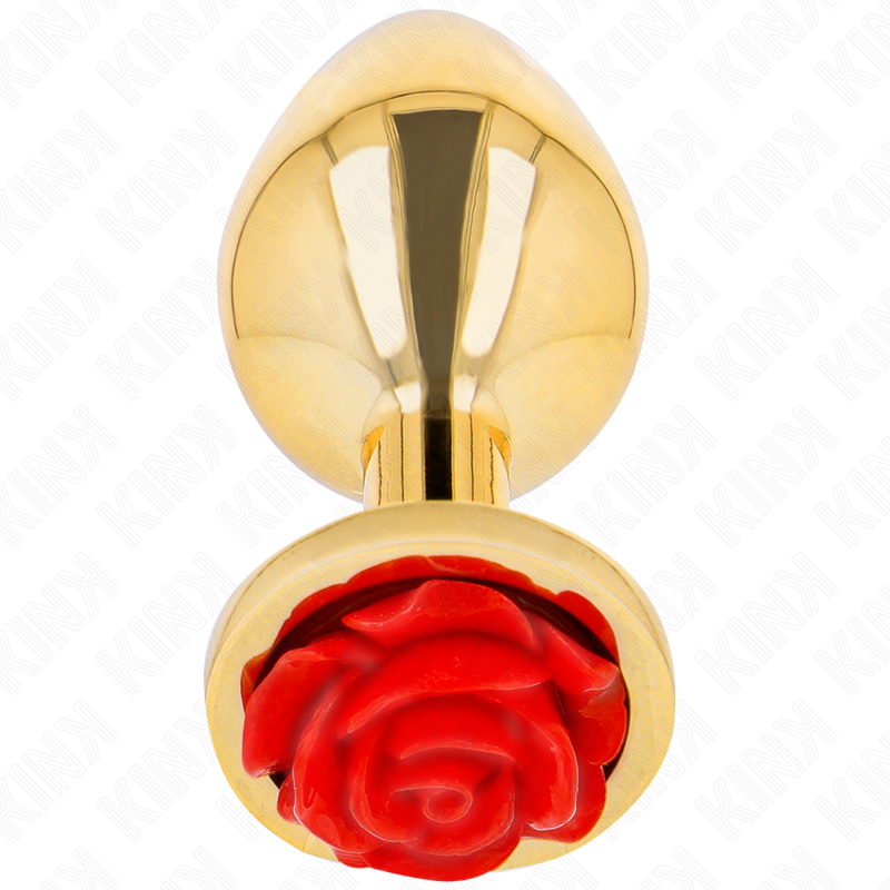 KINK - PLUG ANAL DORADO ROSA ROJA TALLA M KINK PLEASURE PLUGS