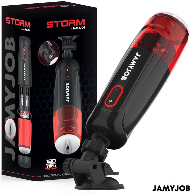 JAMYJOB - STORM MASTURBADOR VAGINA AUTOMÁTICO 10 MODOS ROTACIÓN Y EMPUJE JAMYJOB