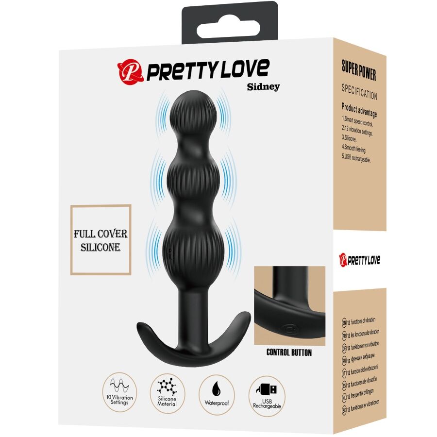 PRETTY LOVE - SIDNEY VIBRADOR ANAL 10 VIBRACIONES NEGRO PRETTY LOVE