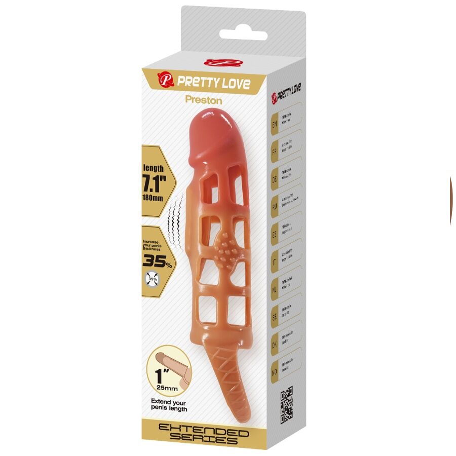 PRETTY LOVE - PRESTON FUNDA PARA PENE CON VIBRACIÓN DE 18 CM PRETTY LOVE