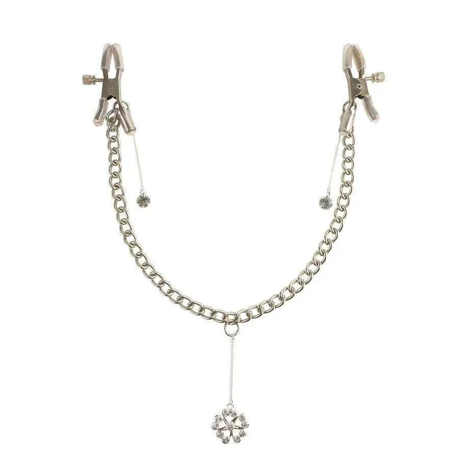 FETISH FANTASY SERIES - PINZAS CON CADENA PARA PEZONES TRÉBOL FETISH FANTASY SERIES