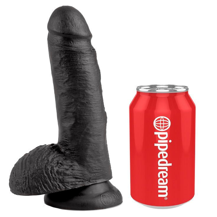 KING COCK - 7 PENE REALISTICO NEGRO 17.8 CM KING COCK