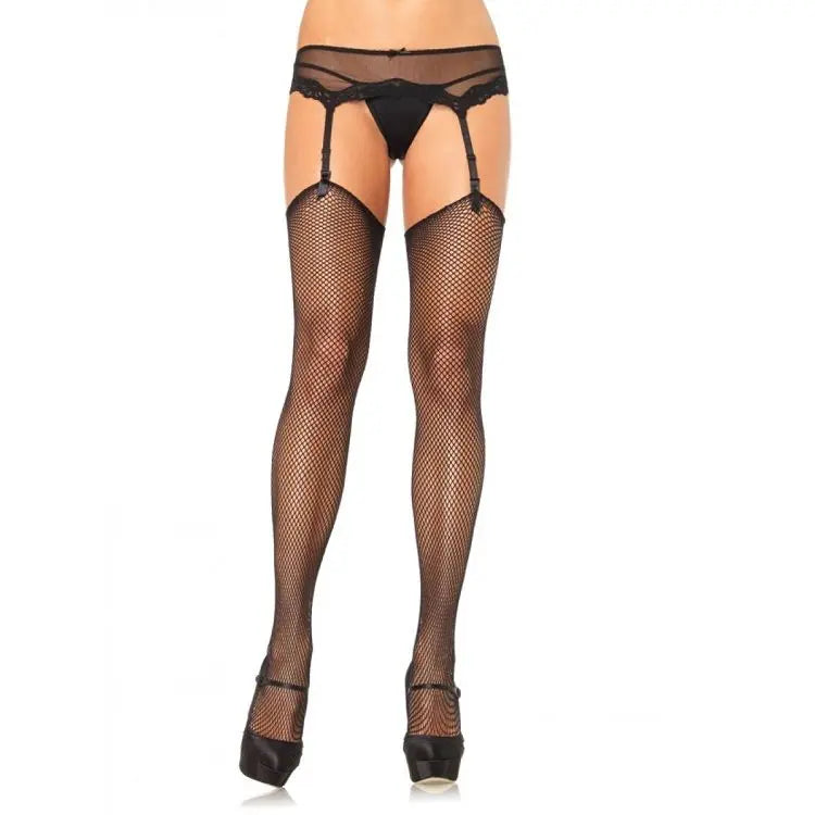 LEG AVENUE - MEDIAS DE RED SIN SILICONA AUTOADHERENTE SUPERIOR LEG AVENUE HOSIERY