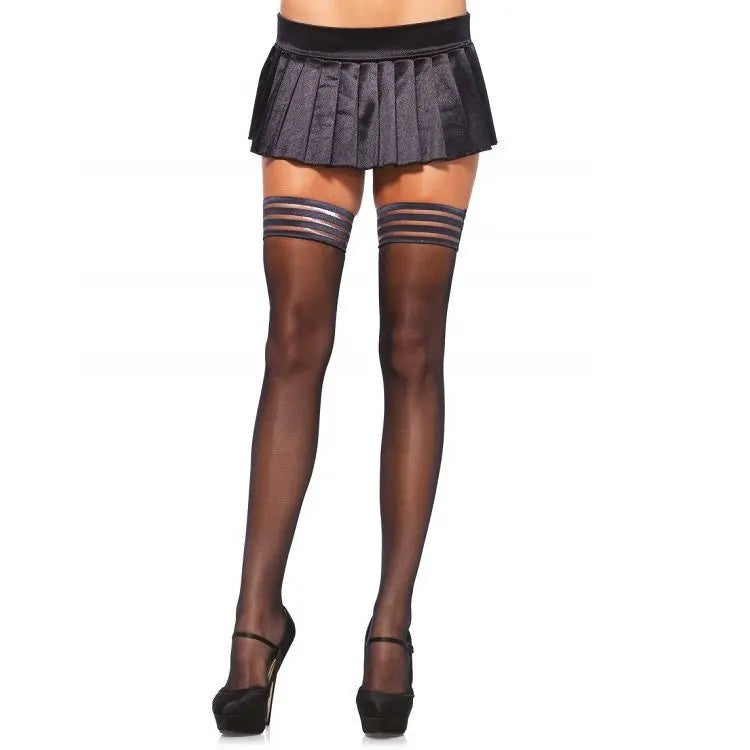 LEG AVENUE - MEDIAS CON 4 AJUSTE SILICONA LEG AVENUE HOSIERY