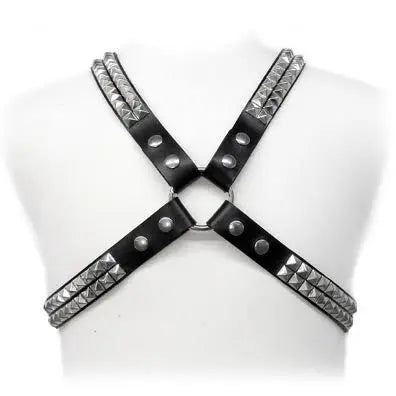 LEATHER BODY - PYRAMID STUD HARNESS LEATHER BODY