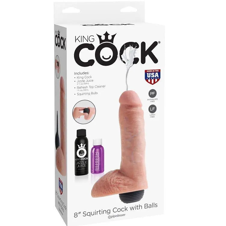 KING COCK - PENE REALISTICO EYACULADOR NATURAL 20.32 CM KING COCK