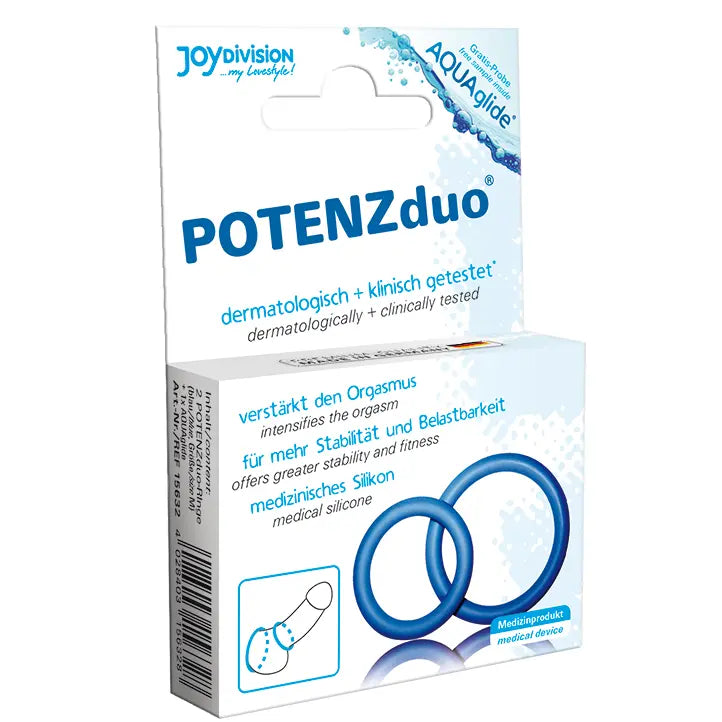 JOYDIVISION POTENZDUO - ANILLOS PARA PENE AZUL - M JOYDIVISION POTENZDUO