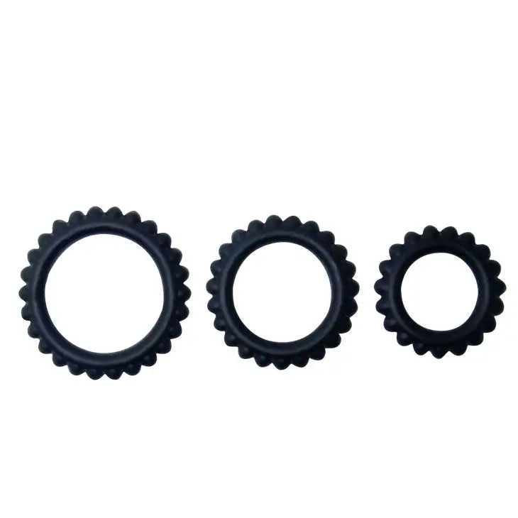 BAILE - TITAN SET 3 PCS COCK RING BLACK 2.8 + 2.4 + 1.9 CM BAILE FOR HIM