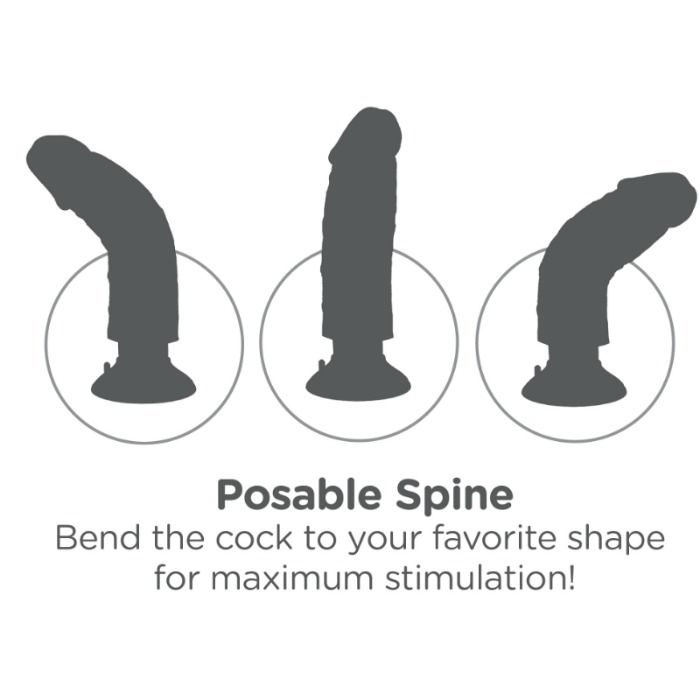 KING COCK - DILDO VIBRADOR CON TESTÍCULOS 23 CM NEGRO KING COCK